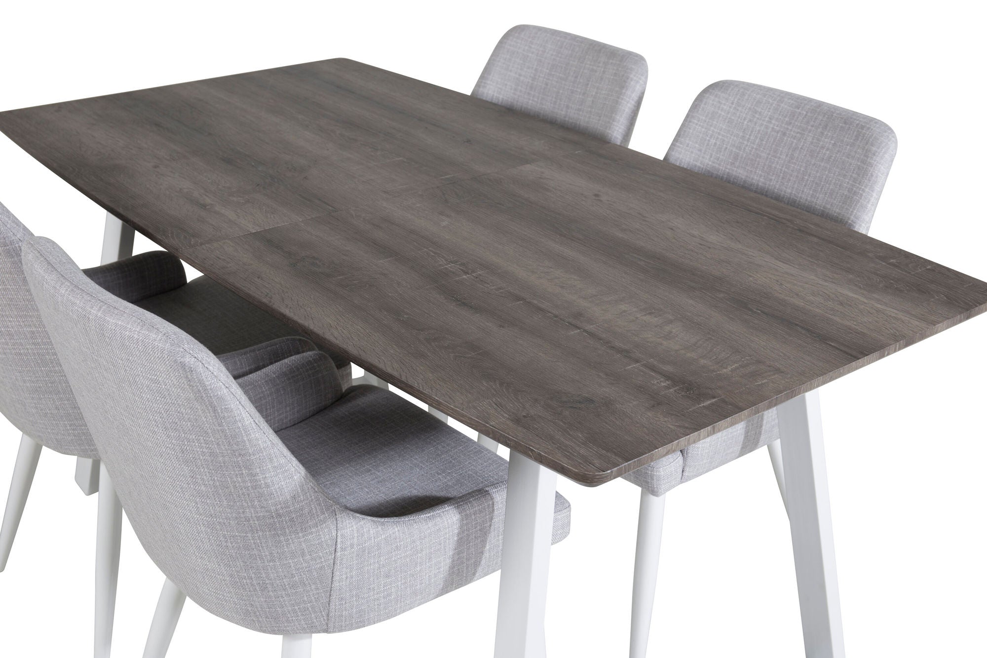 Venture Home Inca Extentionbord - grey "oak" / white Legs+Plaza Dining chair - White legs - Light Grey Fabric_4