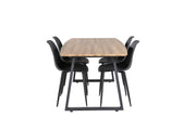 Venture Home Inca spisebord - 160/200*85*H75 - Oak / Black+Polar Plastic Spisebordsstol - Black Legs / Black Plastic_4