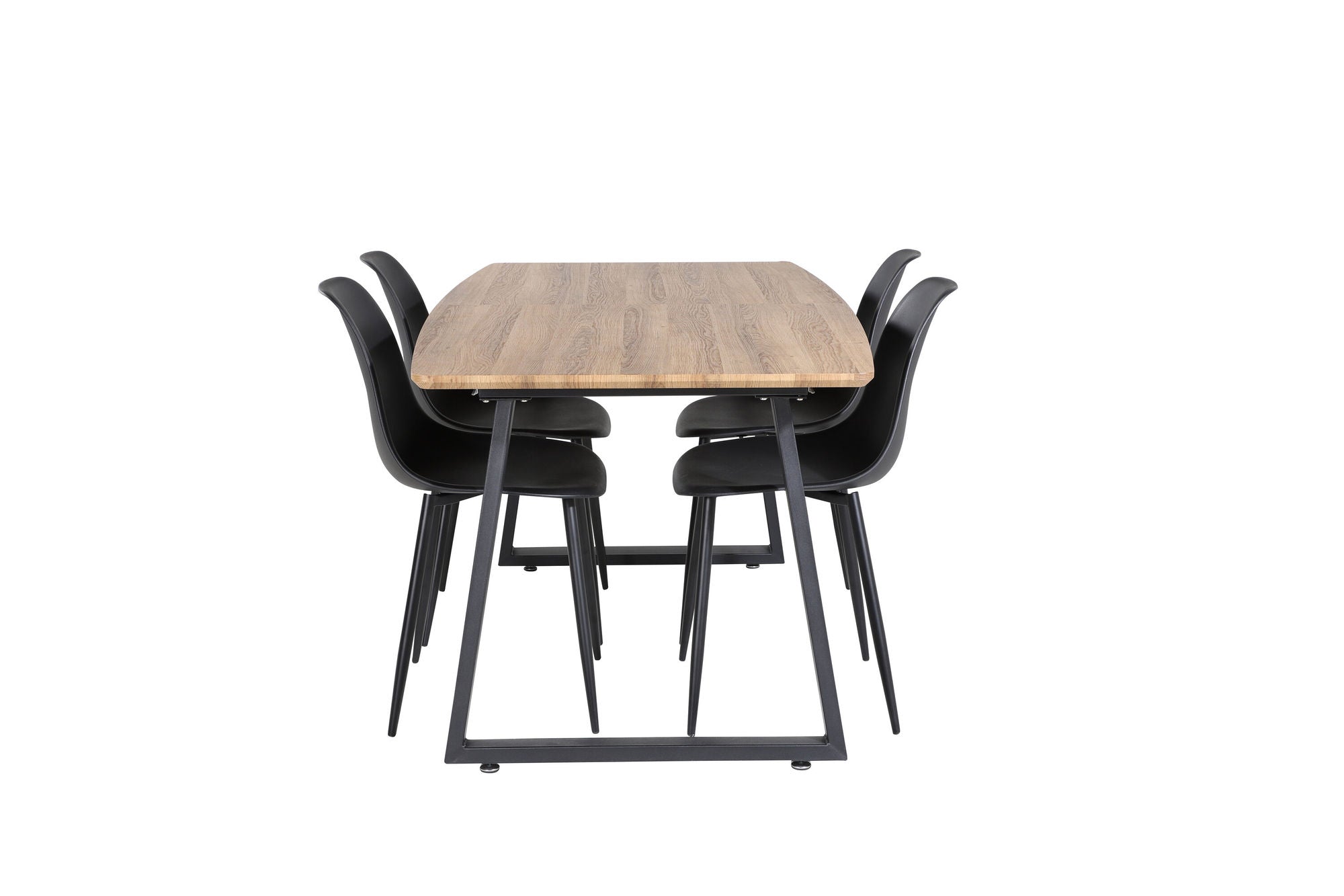 Venture Home Inca spisebord - 160/200*85*H75 - Oak / Black+Polar Plastic Spisebordsstol - Black Legs / Black Plastic_4
