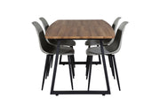 Venture Home Inca spisebord - 160/200*85*H75 - Oak / Black+Polar Plastic Spisebordsstol - Black Legs / Grey Plastic_4