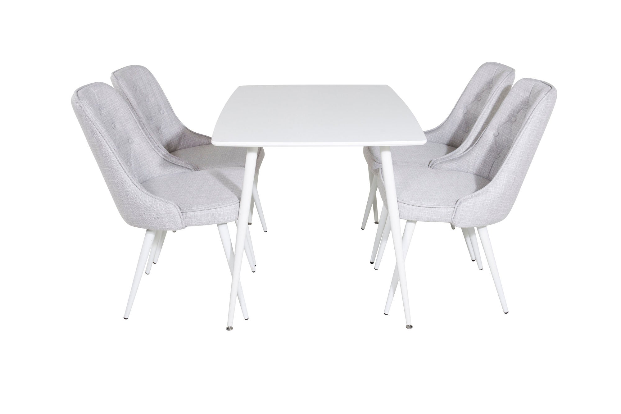 Venture Home Polar spisebord 120 cm - White White+Velvet Deluxe Spisebordsstol - White Legs - Light Grey Fabric_4