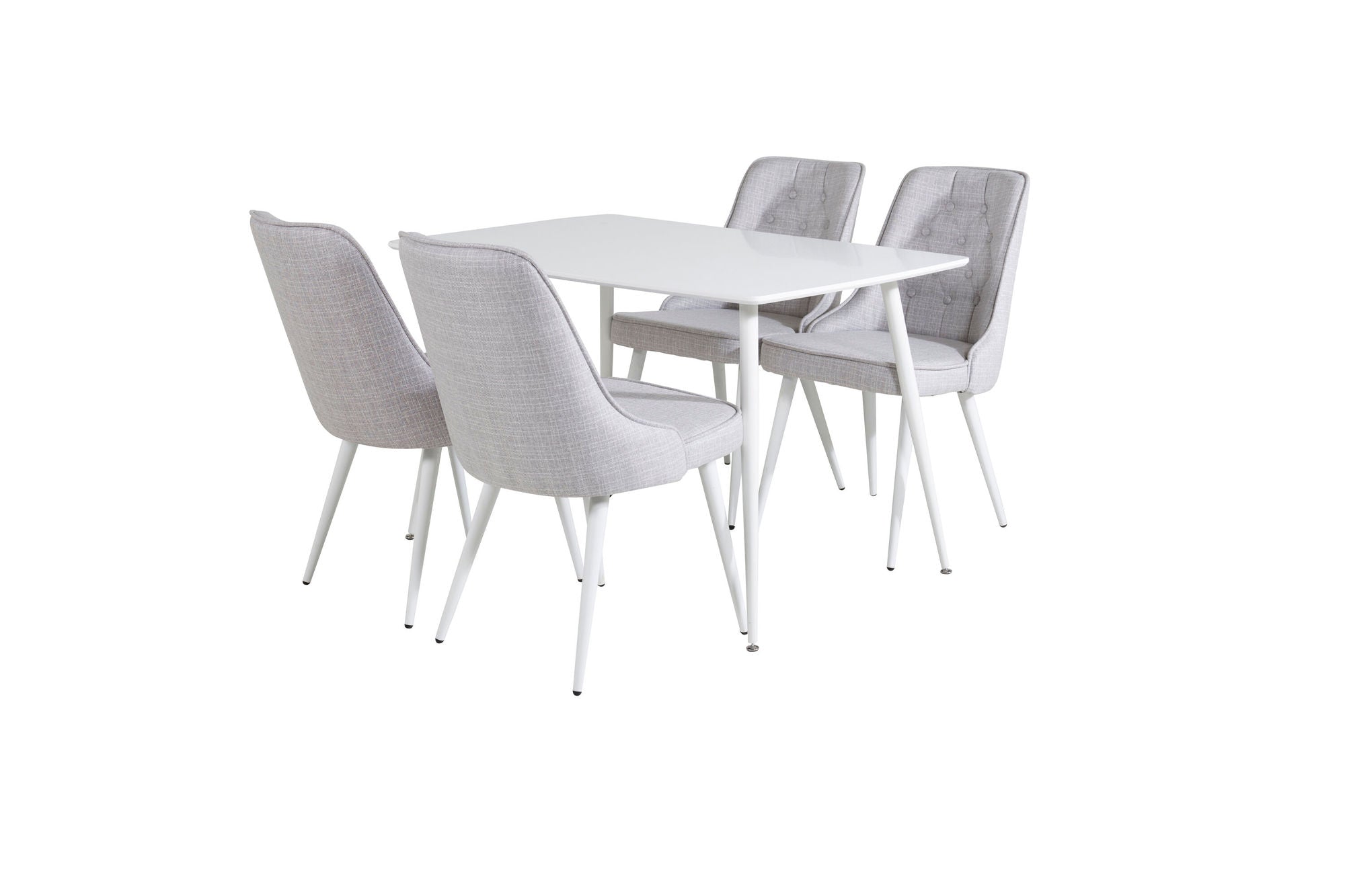 Venture Home Polar spisebord 120 cm - White White+Velvet Deluxe Spisebordsstol - White Legs - Light Grey Fabric_4