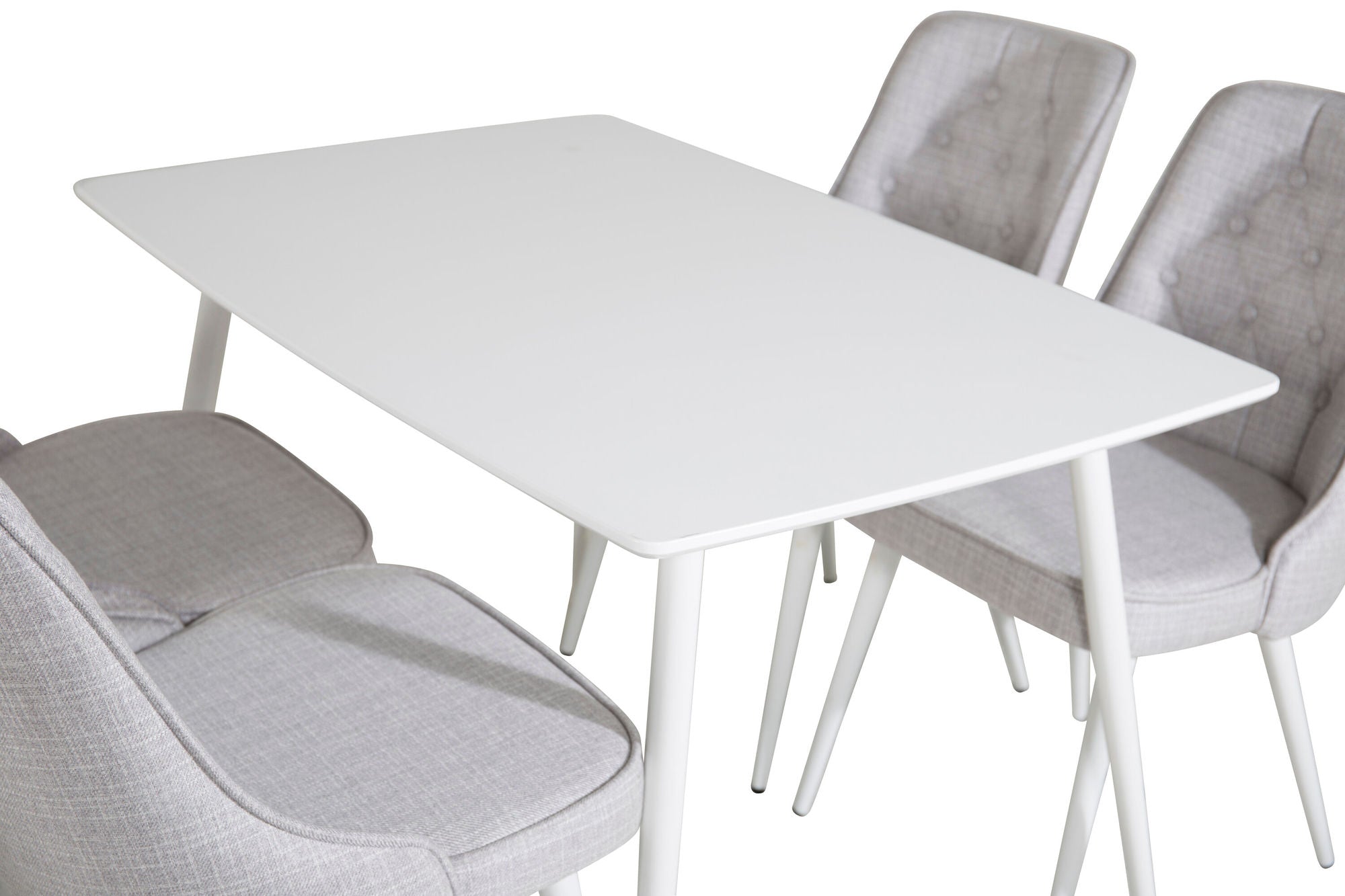 Venture Home Polar spisebord 120 cm - White White+Velvet Deluxe Spisebordsstol - White Legs - Light Grey Fabric_4