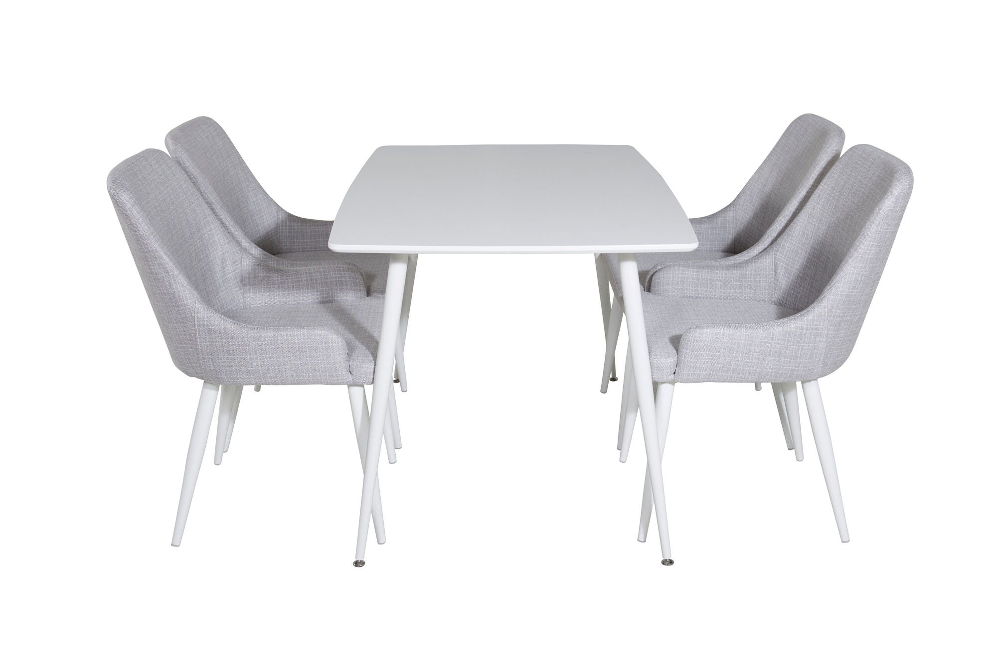 Venture Home Polar spisebord 120 cm - White White+Plaza Dining chair - White legs - Light Grey Fabric_4