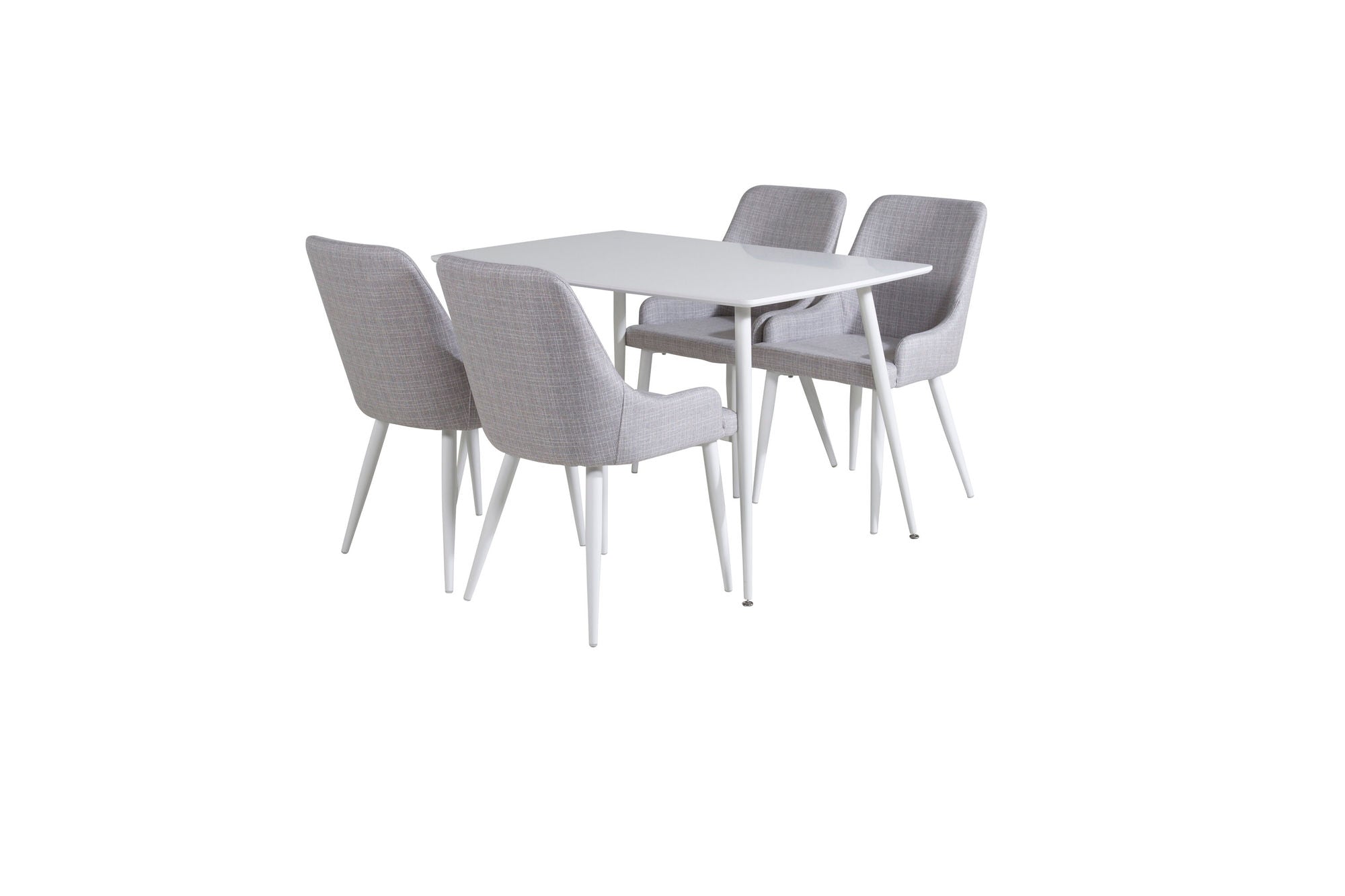 Venture Home Polar spisebord 120 cm - White White+Plaza Dining chair - White legs - Light Grey Fabric_4