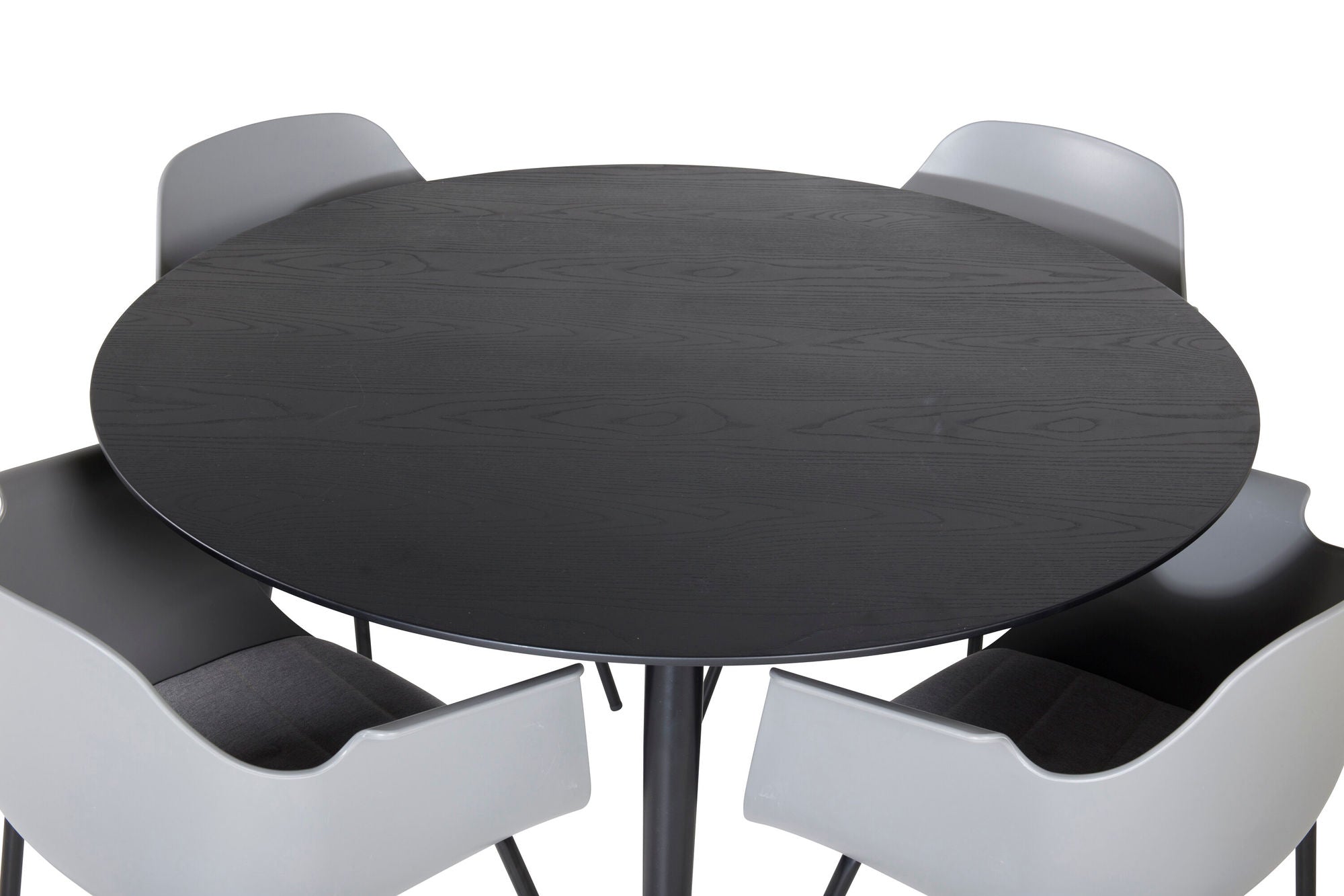 Venture Home Dipp spisebord - 115cm - Black / Black Brass+Comfort Plastic Spisebordsstol - Black Legs - Grey Plastic_4