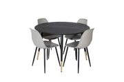 Venture Home Dipp spisebord - 115cm - Black / Black Brass+Polar Plastic Spisebordsstol - Black Legs / Grey Plastic_4
