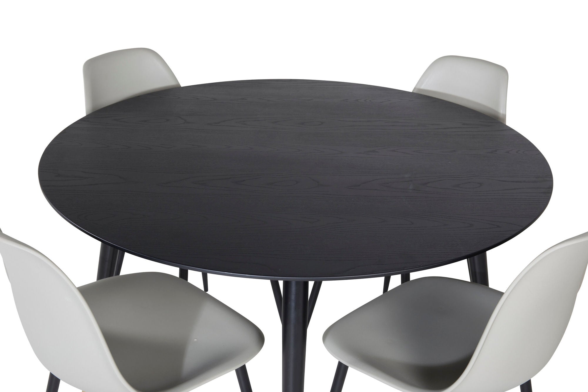 Venture Home Dipp spisebord - 115cm - Black / Black Brass+Polar Plastic Spisebordsstol - Black Legs / Grey Plastic_4