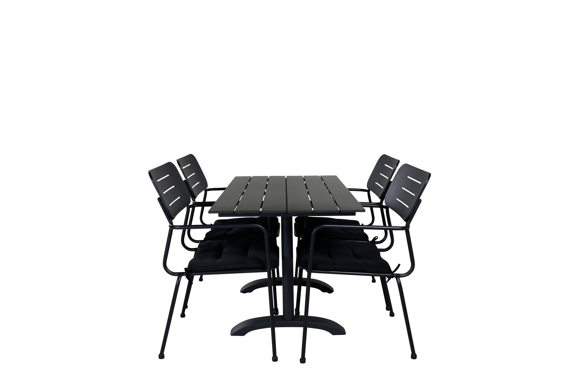 Venture Home Denver 70*120 Black/Black+Nicke Dining chair w. armrest - Black Steel_4