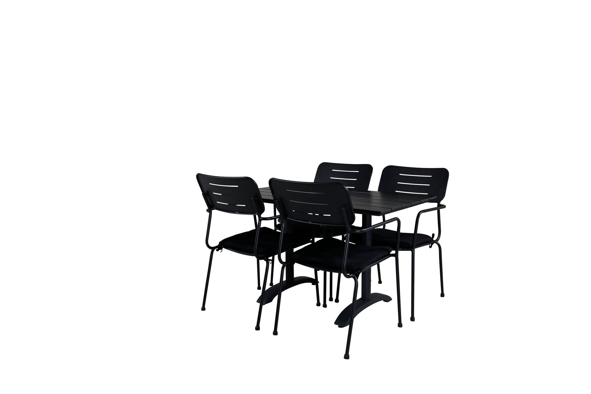 Venture Home Denver 70*120 Black/Black+Nicke Dining chair w. armrest - Black Steel_4