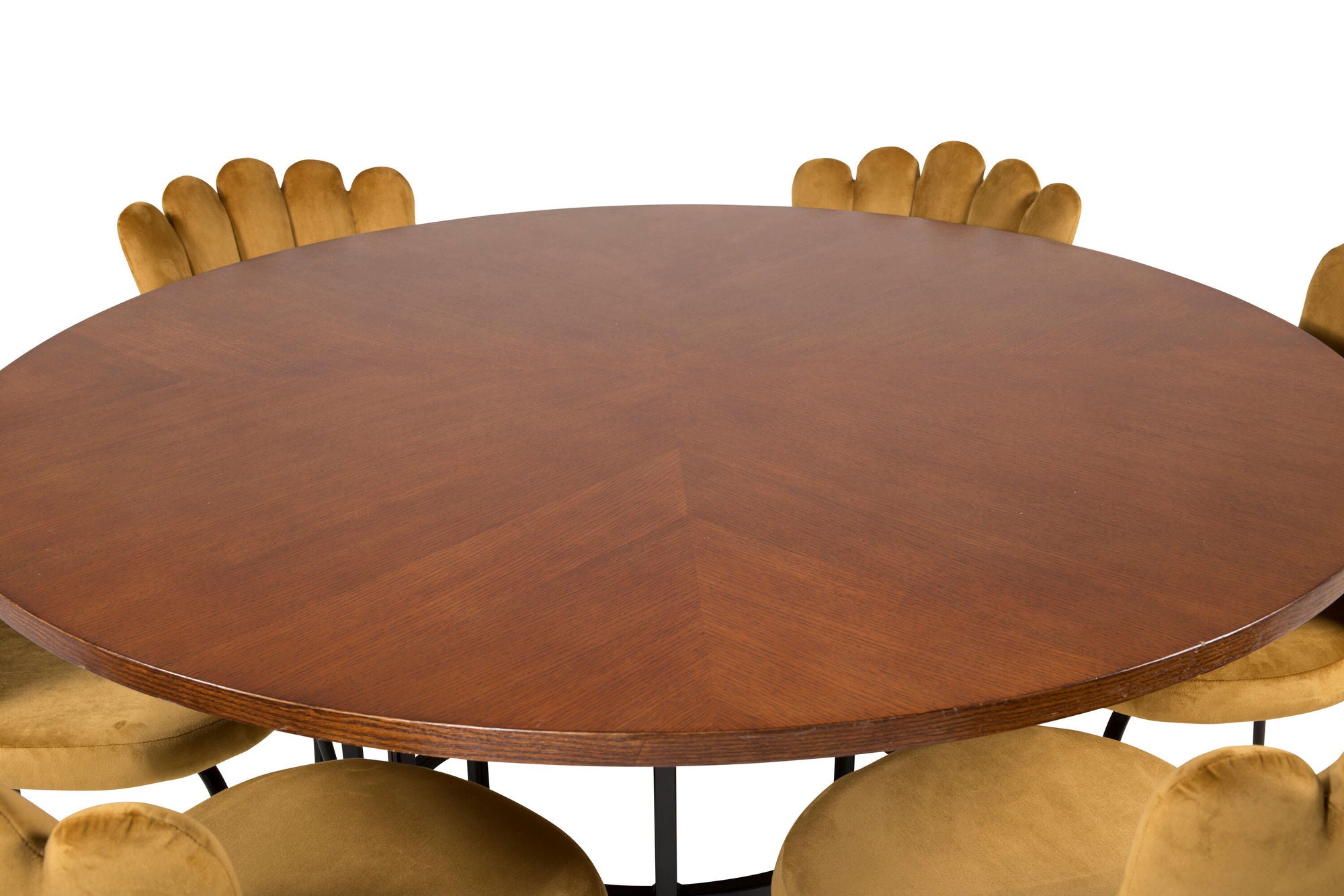 Venture Home Copenhagen - spisebord round - Brown / Black+Limhamn Light - stol - Gold Velvet_6