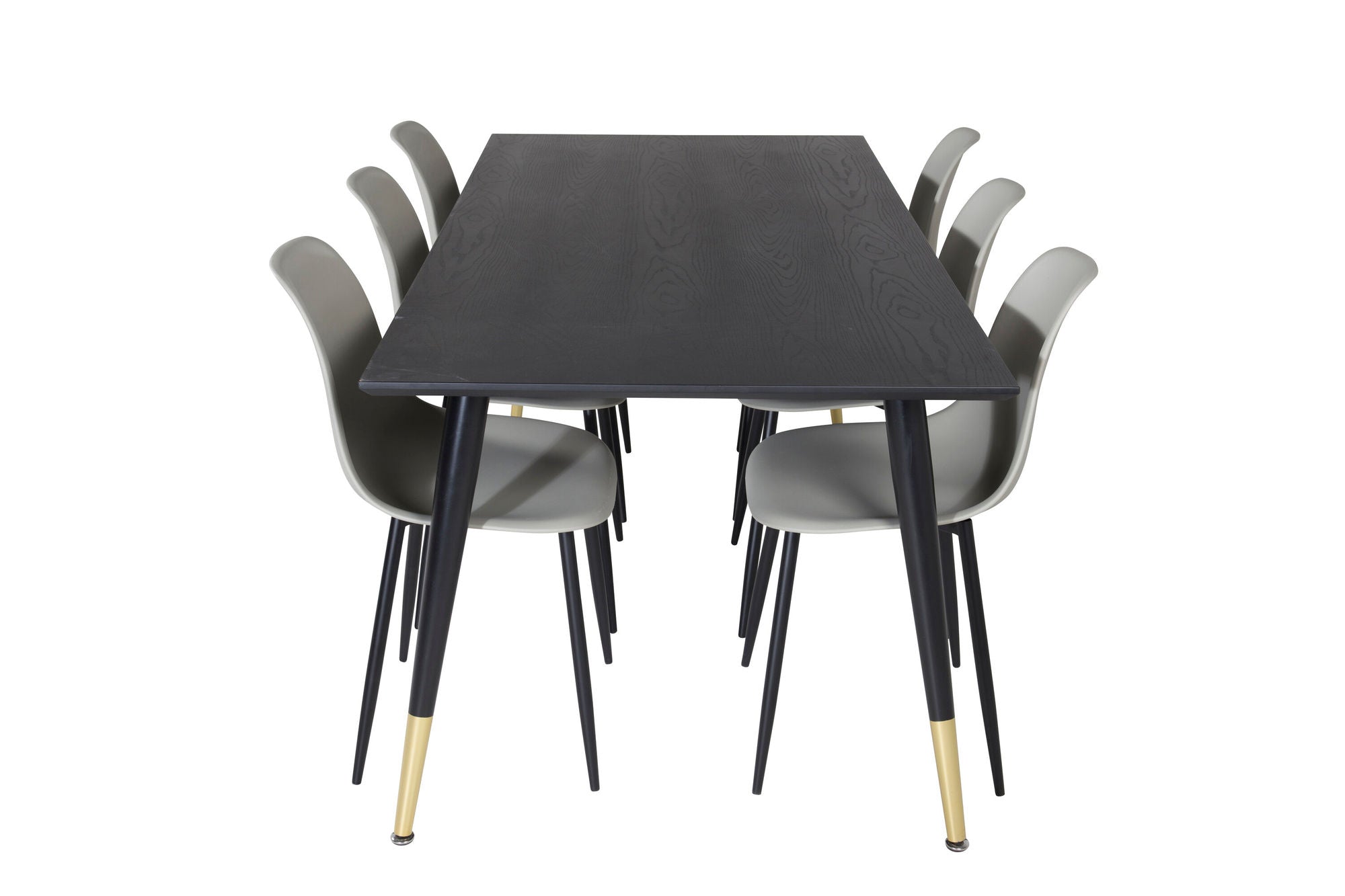 Venture Home Dipp spisebord - 180*90cm - Black / Black Brass+Polar Plastic Spisebordsstol - Black Legs / Grey Plastic_6