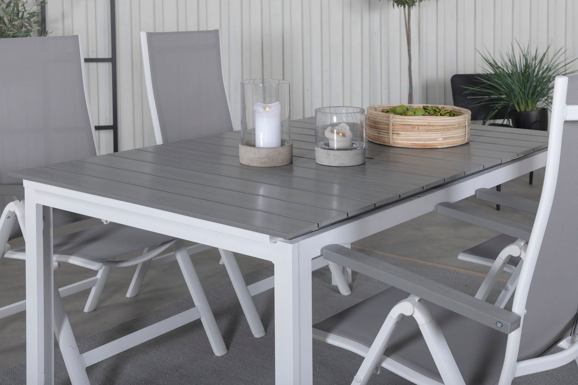 Venture Home Levels bord 160/240 - White/Grey+Albany Light 5-pos white alu / Grey Textilene_4