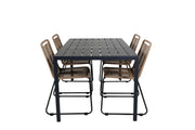 Venture Home Break bord 150*90 - Black/Black+Lindos Stacking stol - Black Alu / Latte Rope_4