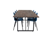 Venture Home Padang spisebord - 250*100*H76 - Dark Teak / Black+Arctic Spisebordsstol - Black Legs - Blue Plastic_6