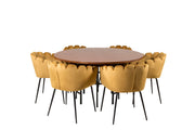 Venture Home Copenhagen - spisebord round - Brown / Black+Limhamn - stol - Gold Velvet_6