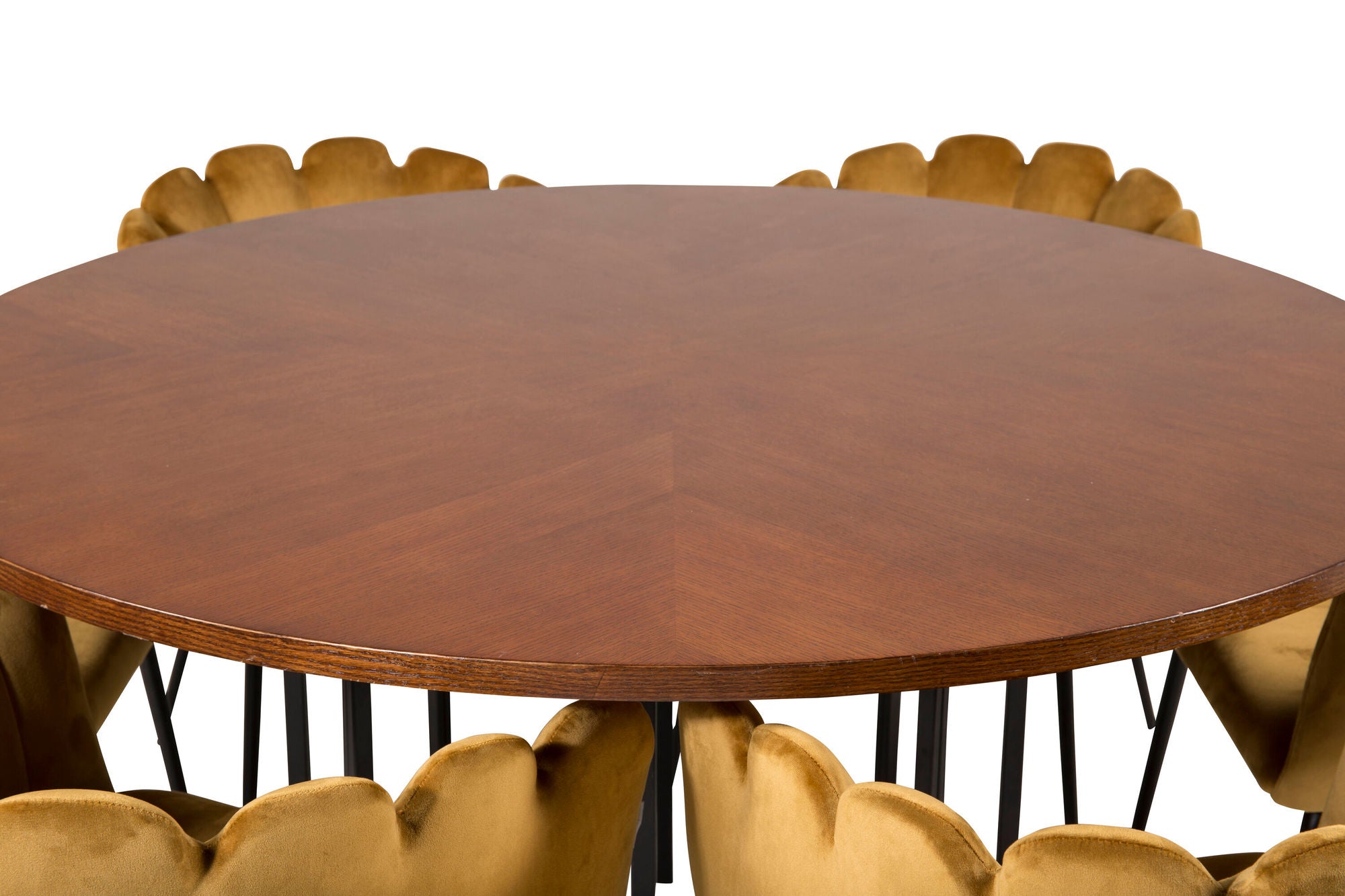 Venture Home Copenhagen - spisebord round - Brown / Black+Limhamn - stol - Gold Velvet_6