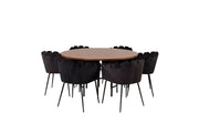 Venture Home Copenhagen - spisebord round - Brown / Black+Limhamn - stol - Black Velvet_6