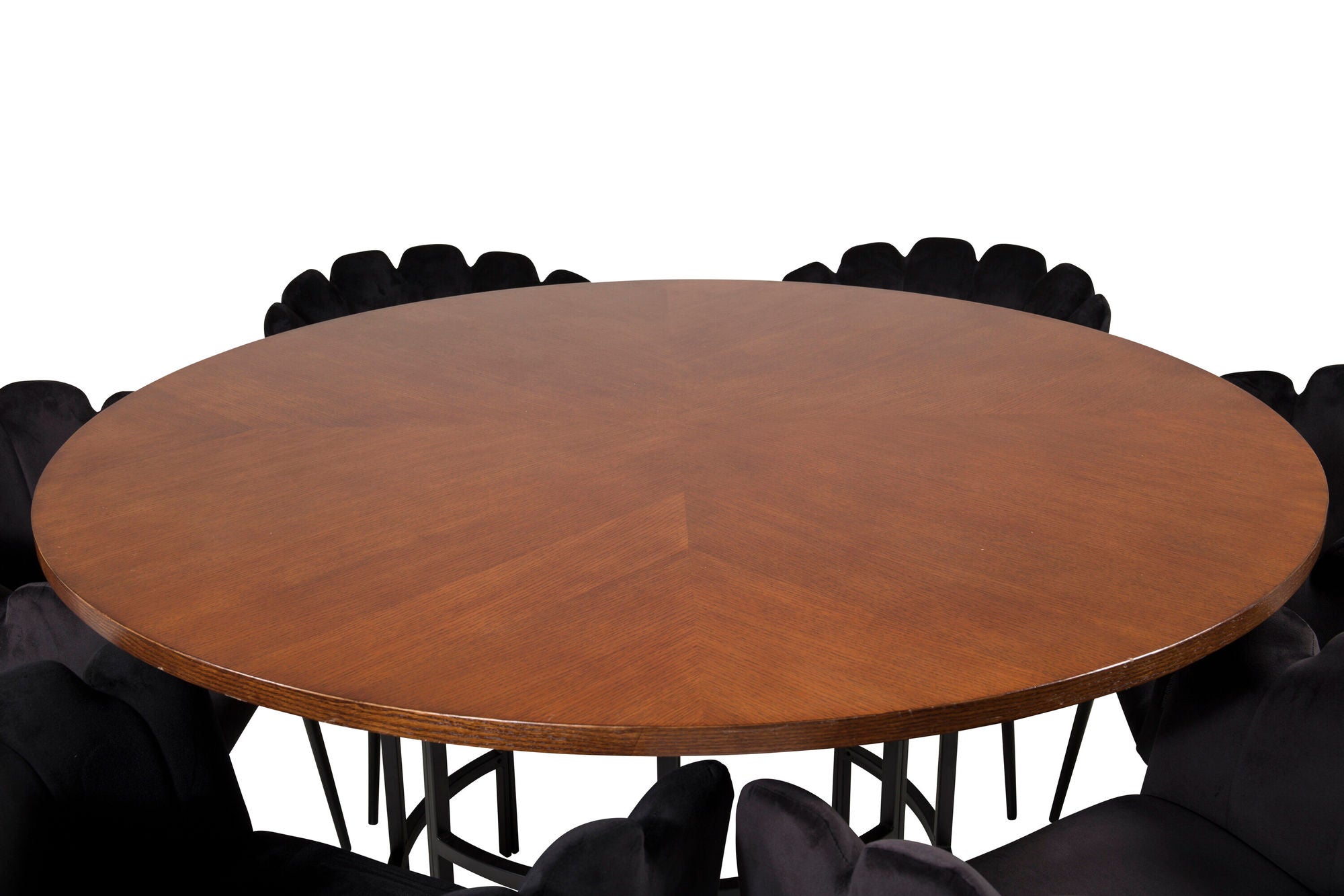 Venture Home Copenhagen - spisebord round - Brown / Black+Limhamn - stol - Black Velvet_6