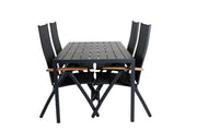 Venture Home Break bord 150*90 - Black/Black+Panama Light 5-pos stol Black / Black and teak_4