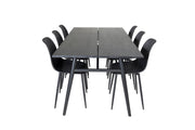 Venture Home Sleek Extentionbord Black Brushed - 195*95+Polar Plastic Spisebordsstol - Black Legs / Black Plastic_6