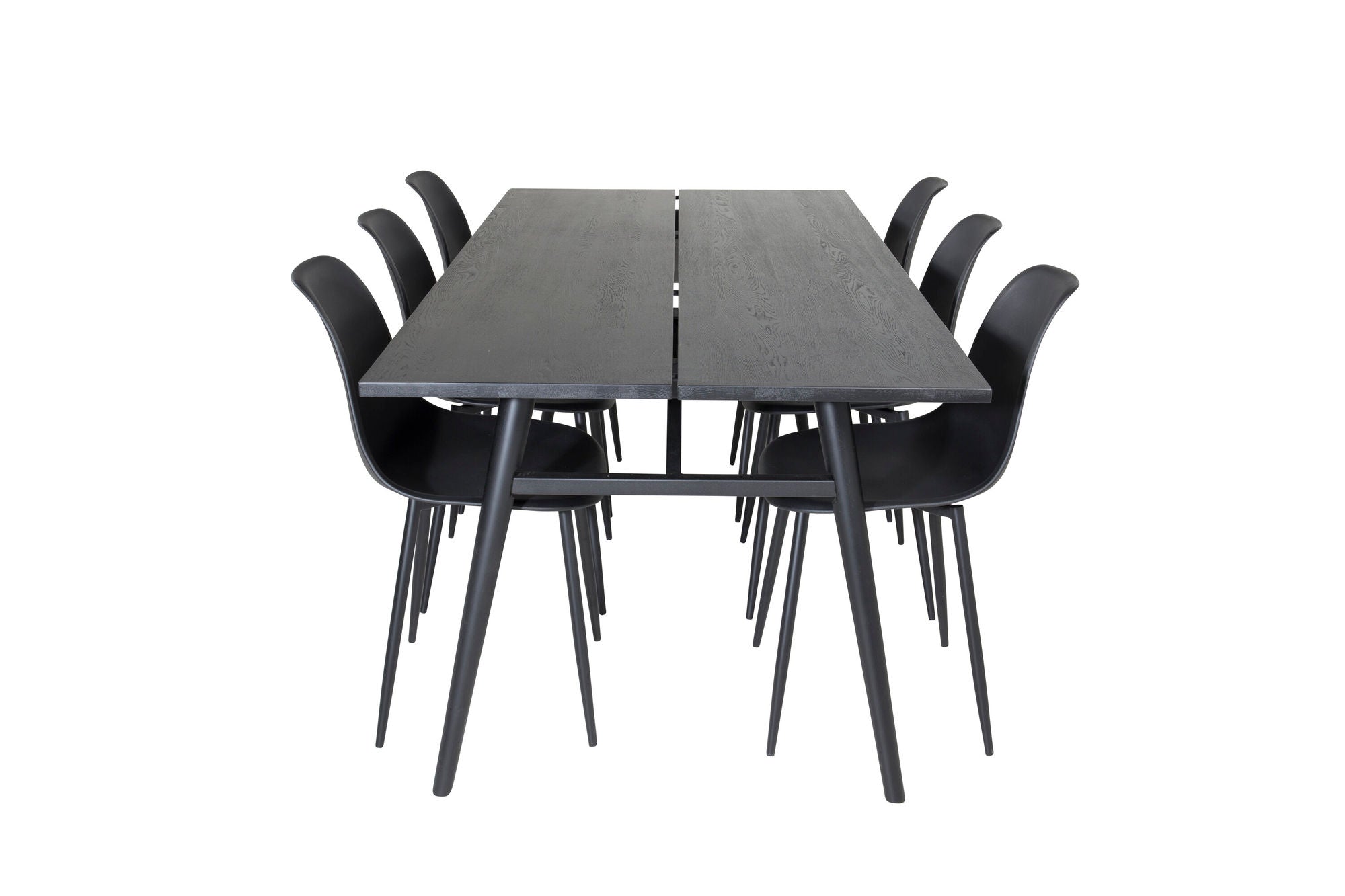 Venture Home Sleek Extentionbord Black Brushed - 195*95+Polar Plastic Spisebordsstol - Black Legs / Black Plastic_6