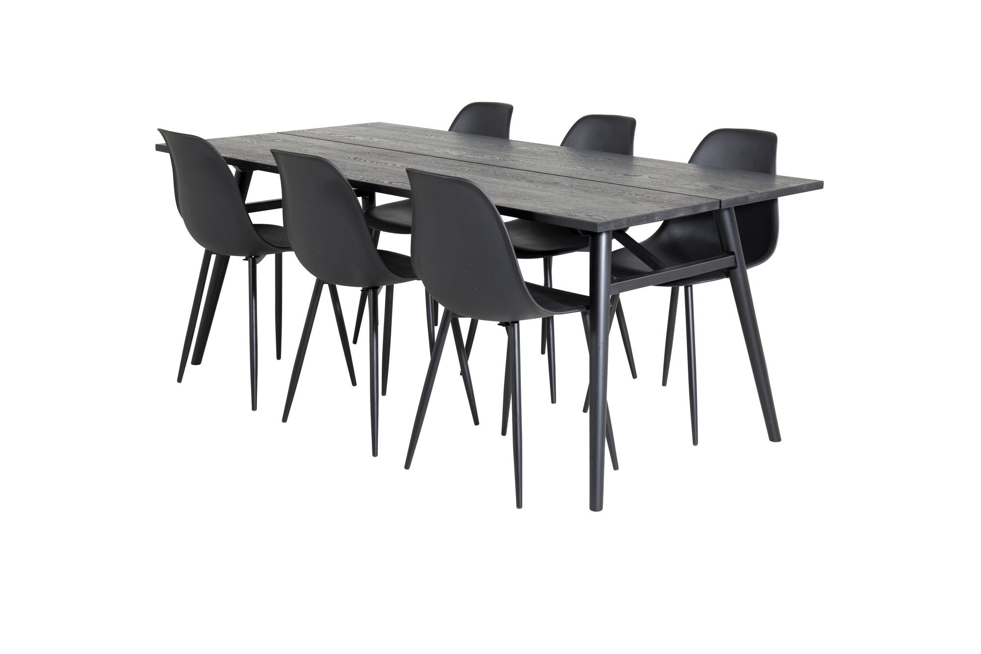 Venture Home Sleek Extentionbord Black Brushed - 195*95+Polar Plastic Spisebordsstol - Black Legs / Black Plastic_6