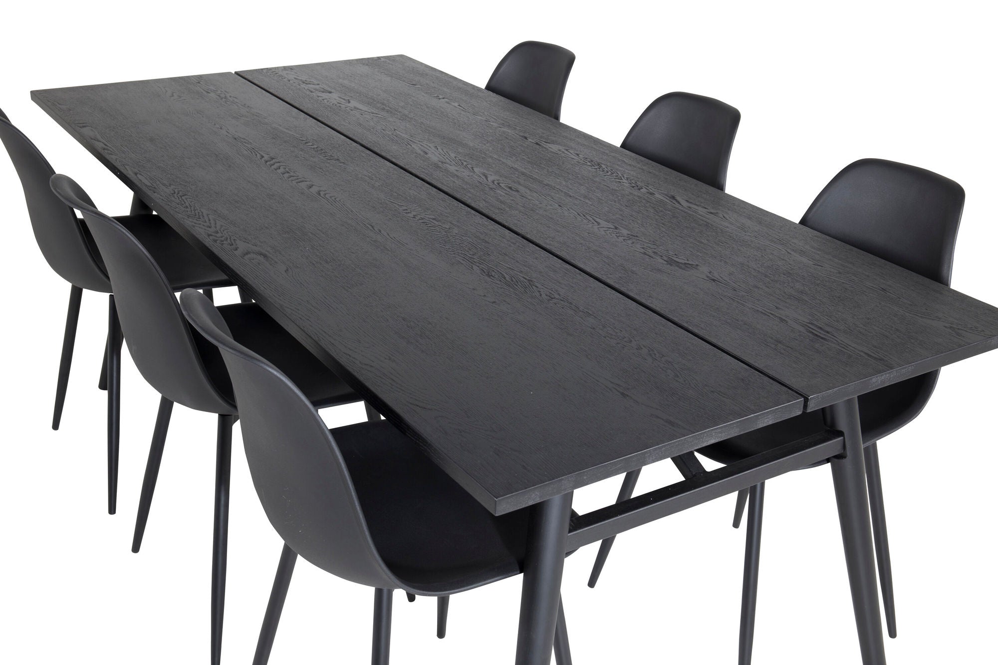 Venture Home Sleek Extentionbord Black Brushed - 195*95+Polar Plastic Spisebordsstol - Black Legs / Black Plastic_6