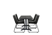 Venture Home Denver 70*120 Black/Black+Lindos Stacking stol - Black Alu / Black Rope_4