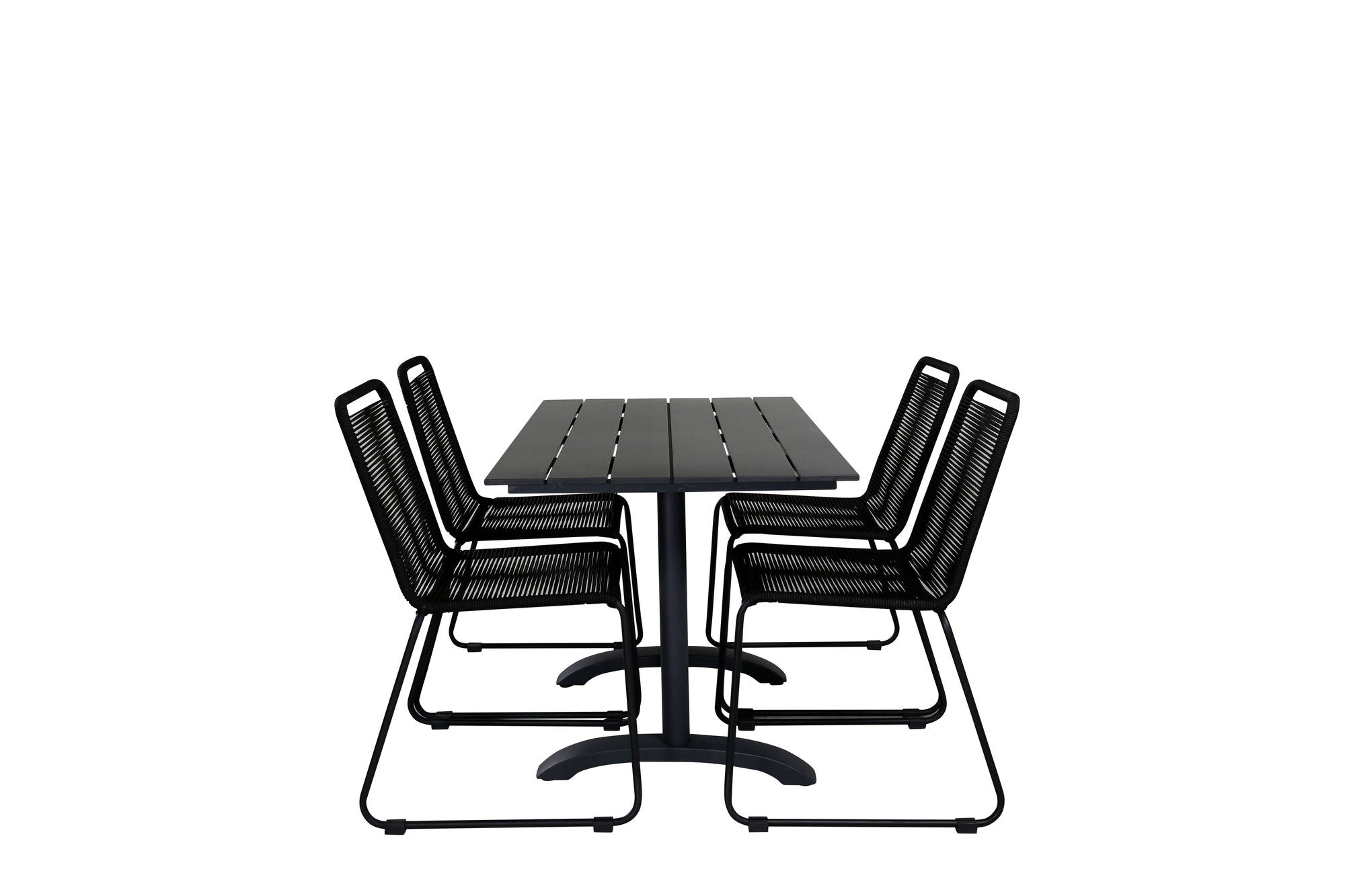 Venture Home Denver 70*120 Black/Black+Lindos Stacking stol - Black Alu / Black Rope_4