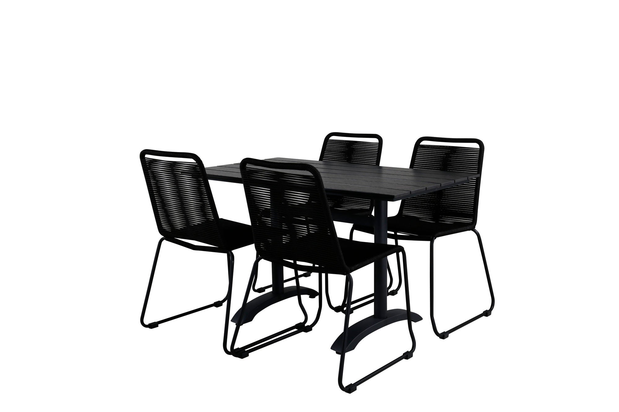 Venture Home Denver 70*120 Black/Black+Lindos Stacking stol - Black Alu / Black Rope_4