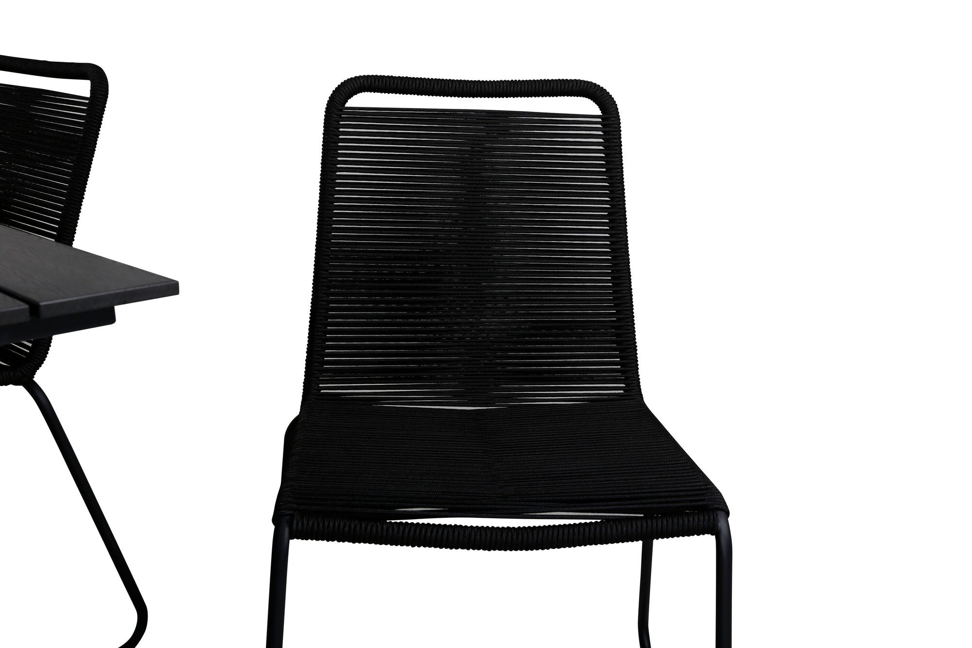 Venture Home Denver 70*120 Black/Black+Lindos Stacking stol - Black Alu / Black Rope_4