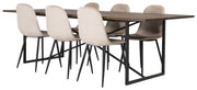 Venture Home Padang Matbord - Svart / mörk Teak - 250*100*H76+Polar Spisebordsstol - Black legs / Beige Velvet_6