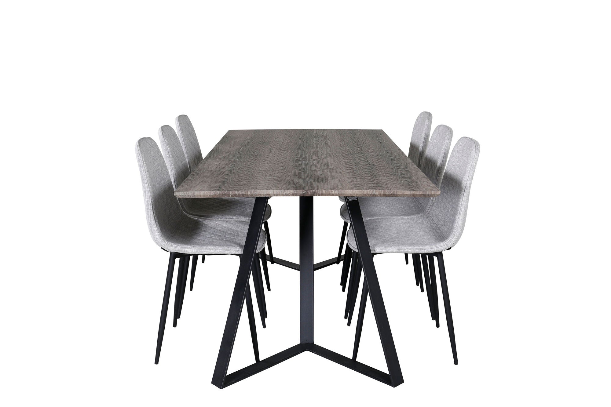 Venture Home Marina spisebord - 180*90*H75 - Grey / Black+Polar Diamond Spisebordsstol - Black Legs - Grey Fabric_6