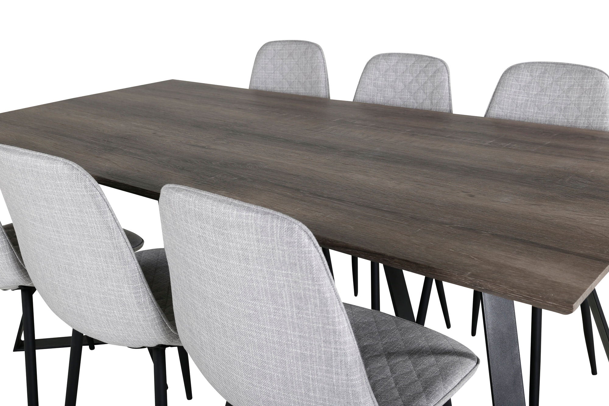Venture Home Marina spisebord - 180*90*H75 - Grey / Black+Polar Diamond Spisebordsstol - Black Legs - Grey Fabric_6