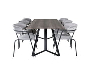Venture Home Marina spisebord - 180*90*H75 - Grey / Black+Arrow armchair - Black Legs - Grey Velvet_6
