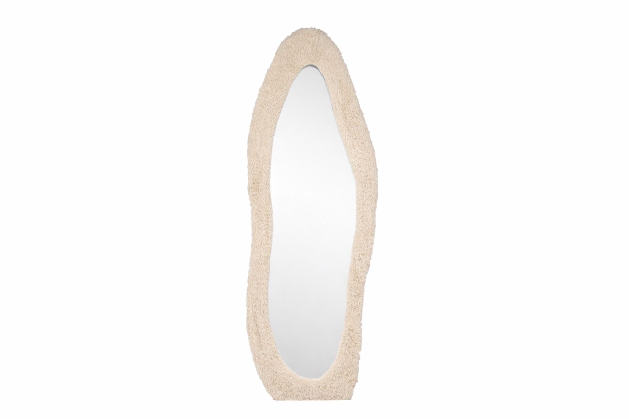 Venture Home Mirza spejl - 193*67cm - Beige Fake Fur / Glass