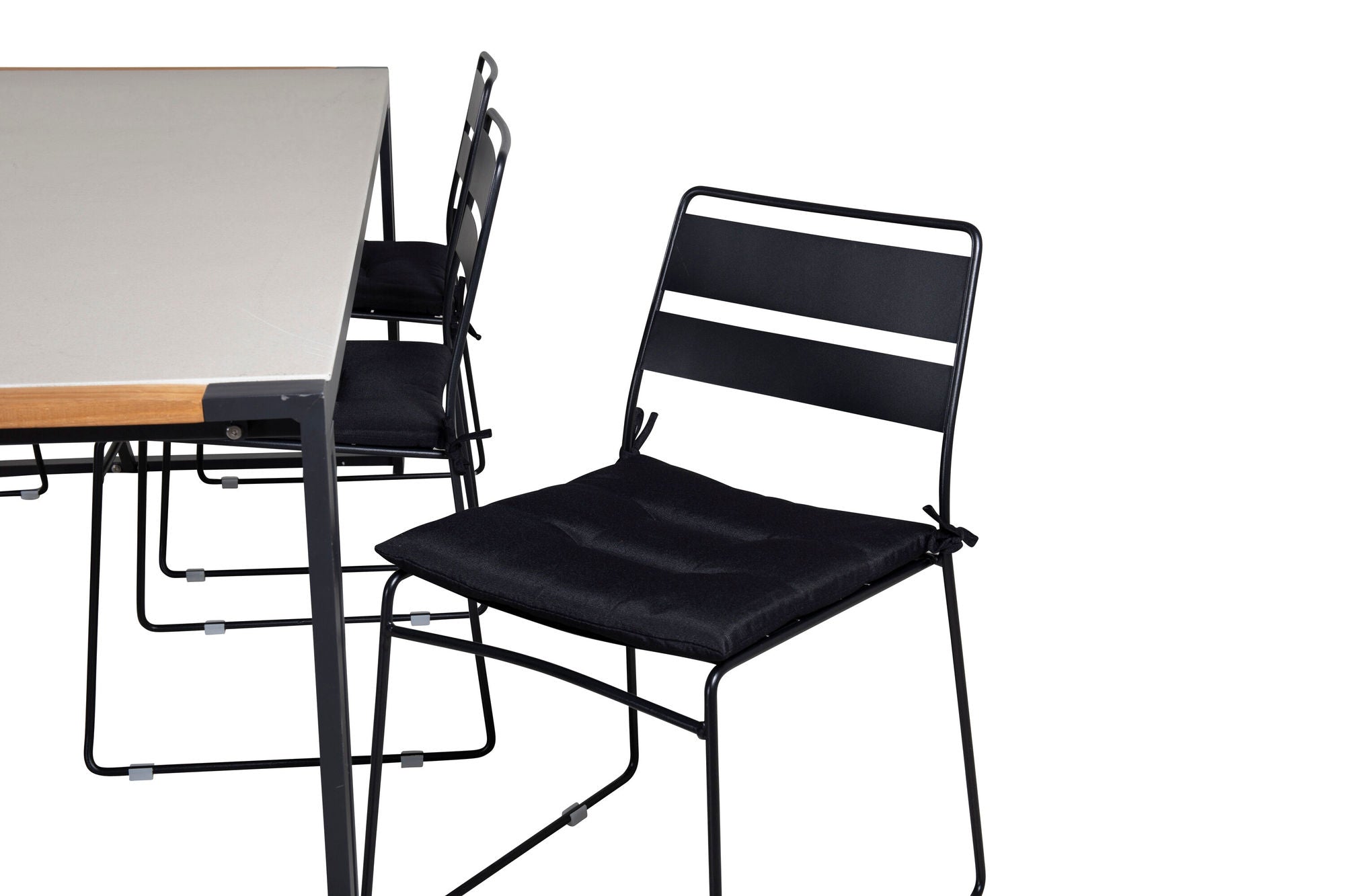 Venture Home Texas spisebord 200*100 - Black Alu / Teak / Grey Spray stone+Lina Spisebordsstol - Black_6