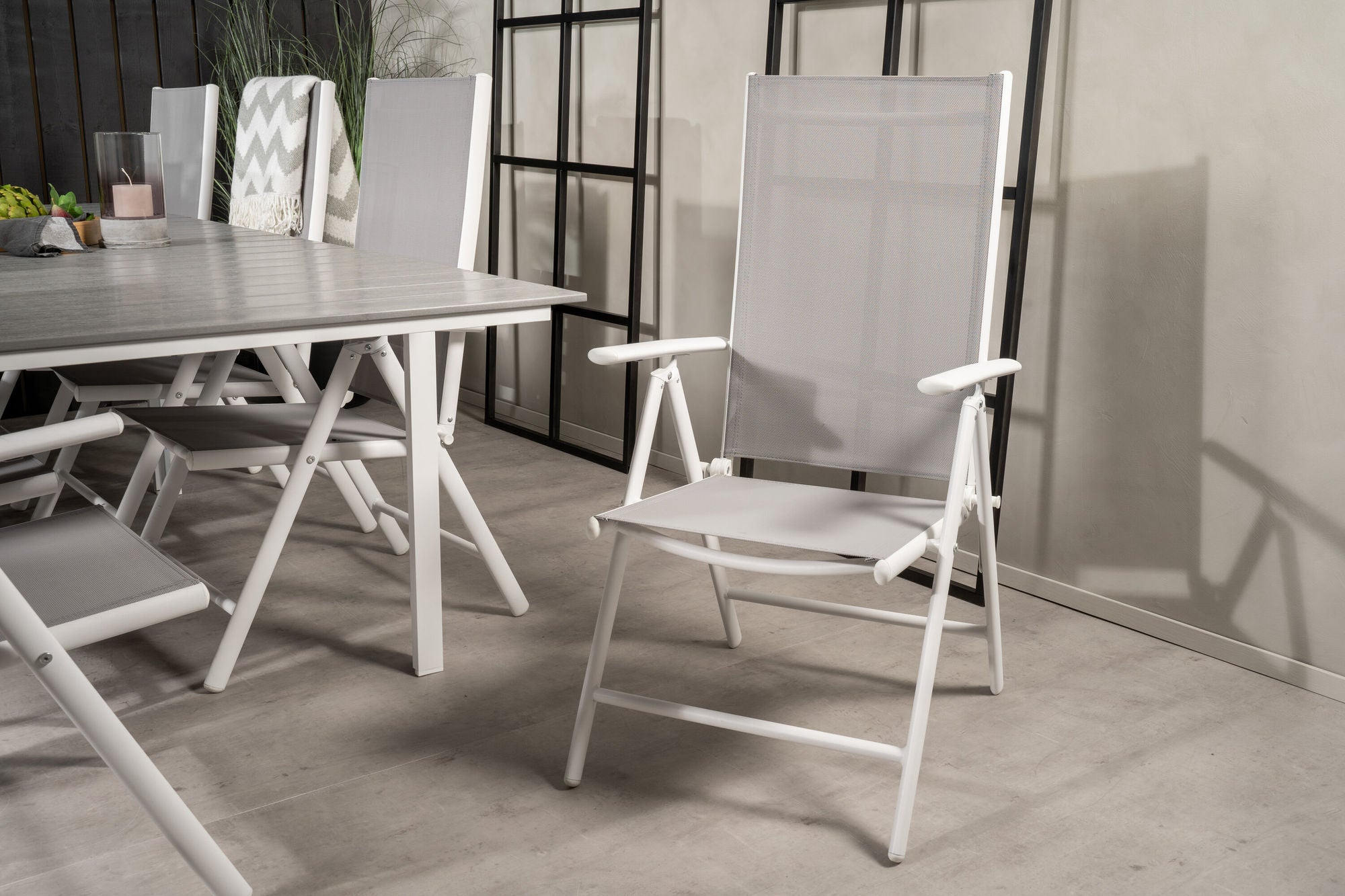 Venture Home Levels bord 160/240 - White/Grey - Break 5:pos stol - White/Grey 8