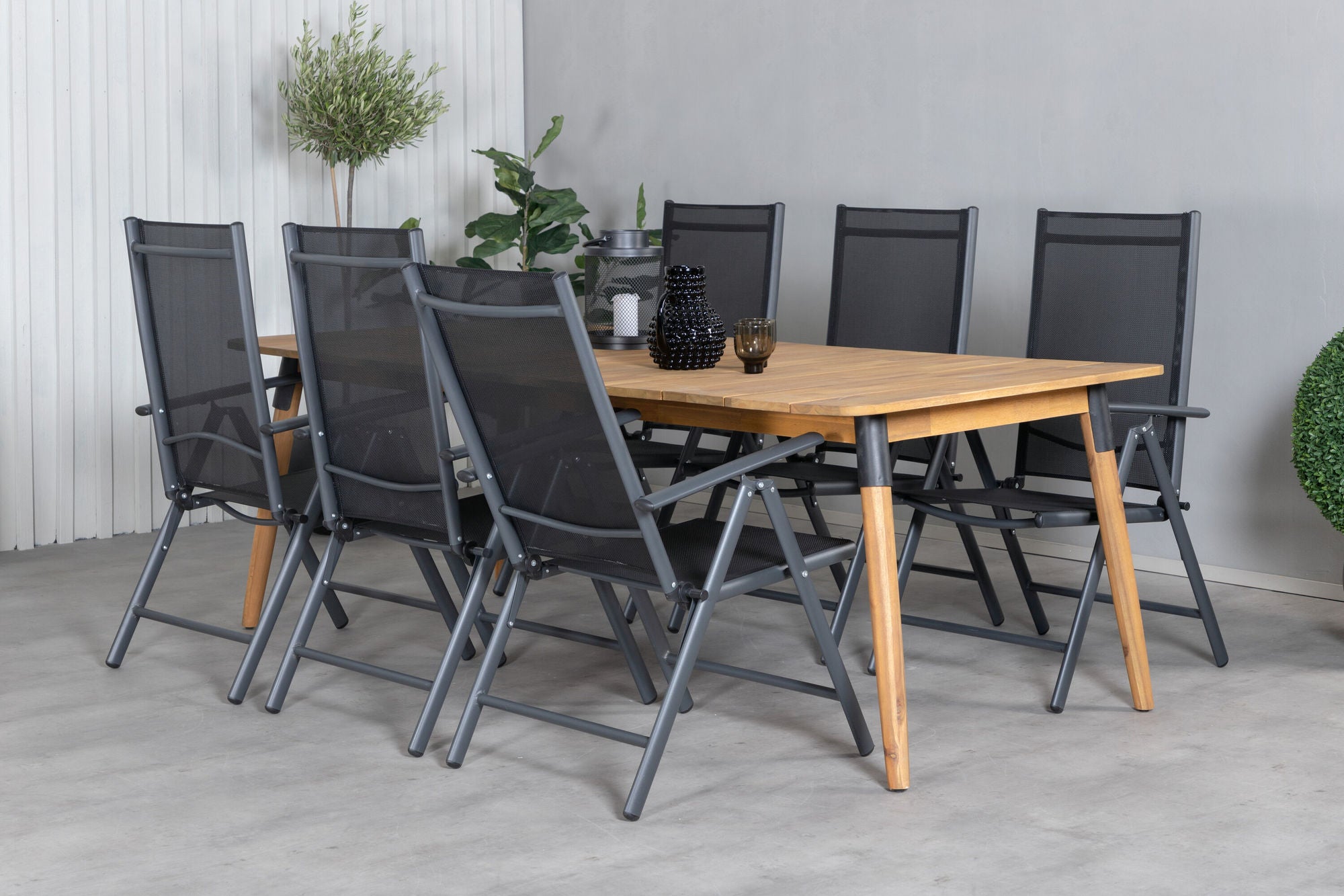 Venture Home Julian spisebord - Acasia - 210*100cm+Break 5:pos stol - Black/Black_6