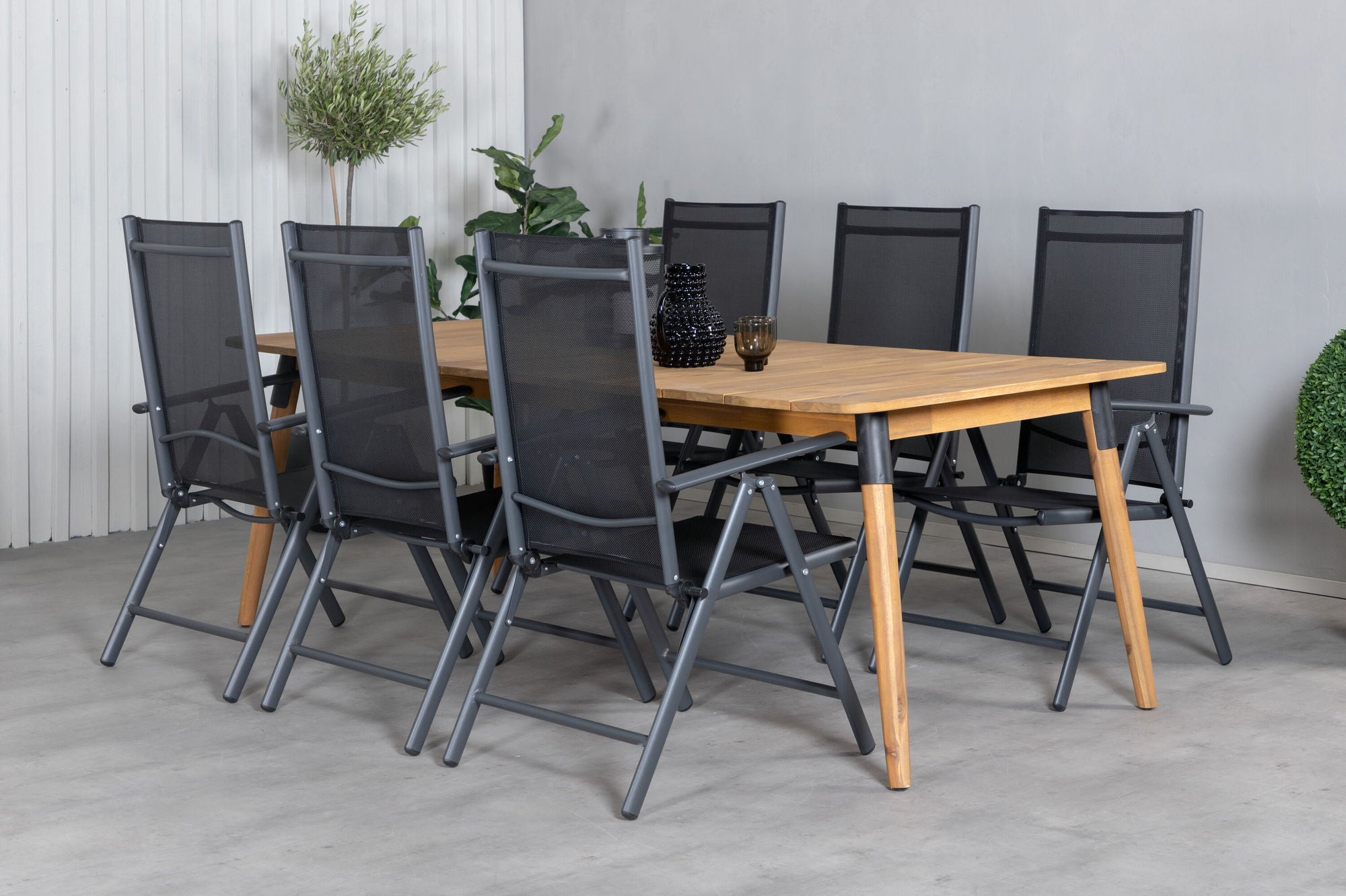 Venture Home Julian spisebord - Acasia - 210*100cm+Break 5:pos stol - Black/Black_6