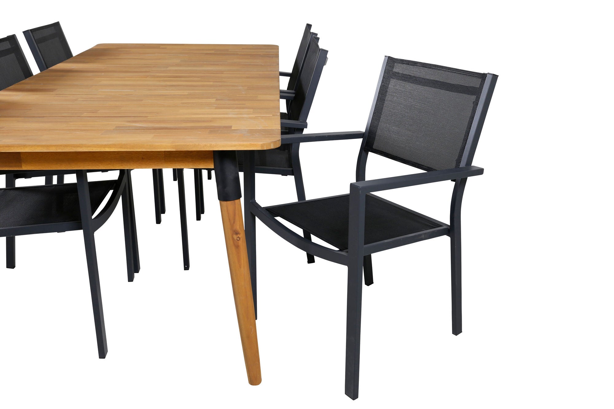 Venture Home Julian spisebord - Acasia - 210*100cm+Copacabana Stacking stol - Black/Black_6