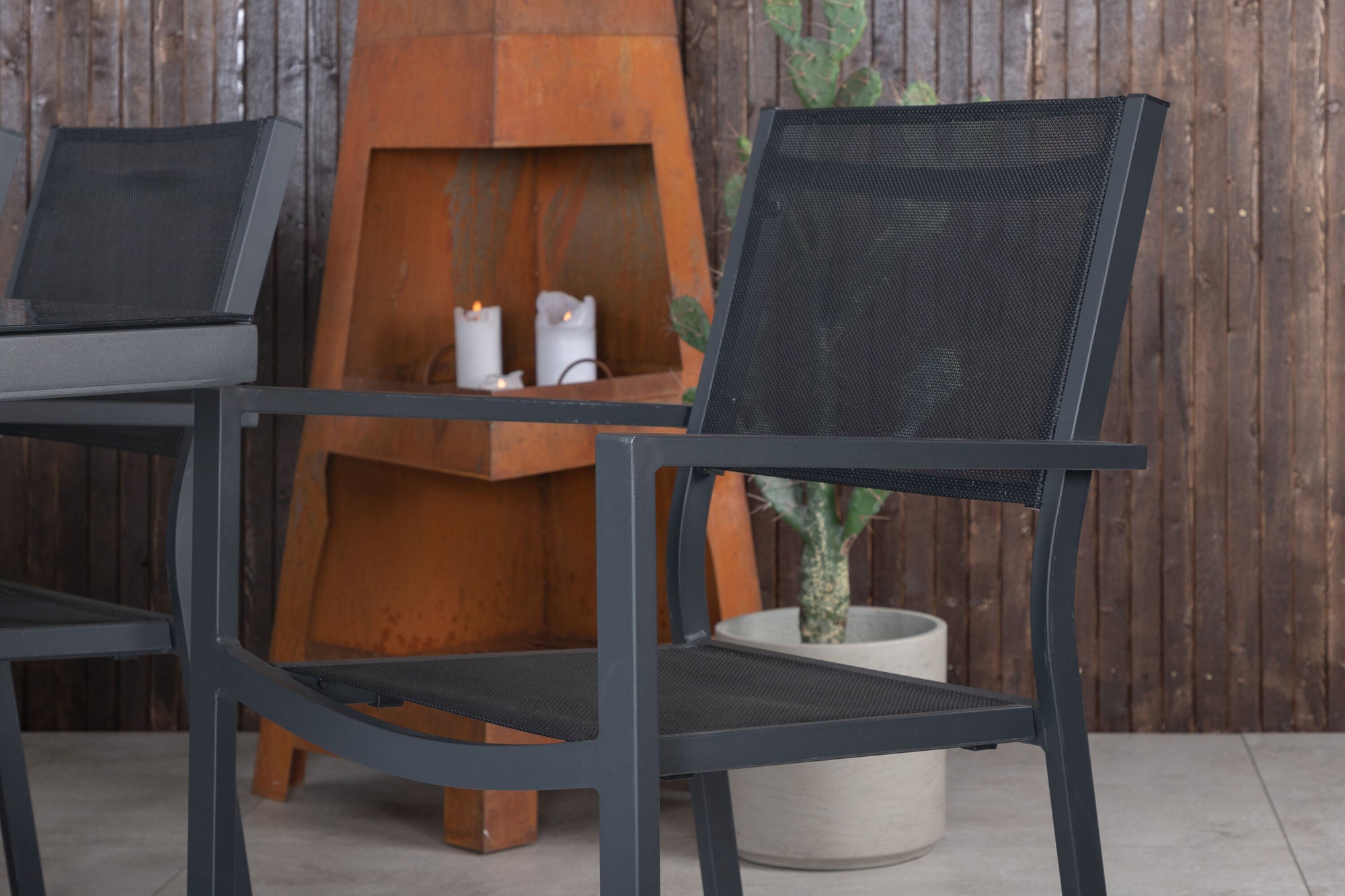 Venture Home Dallas spisebord+Copacabana Stacking stol - Black/Black_6