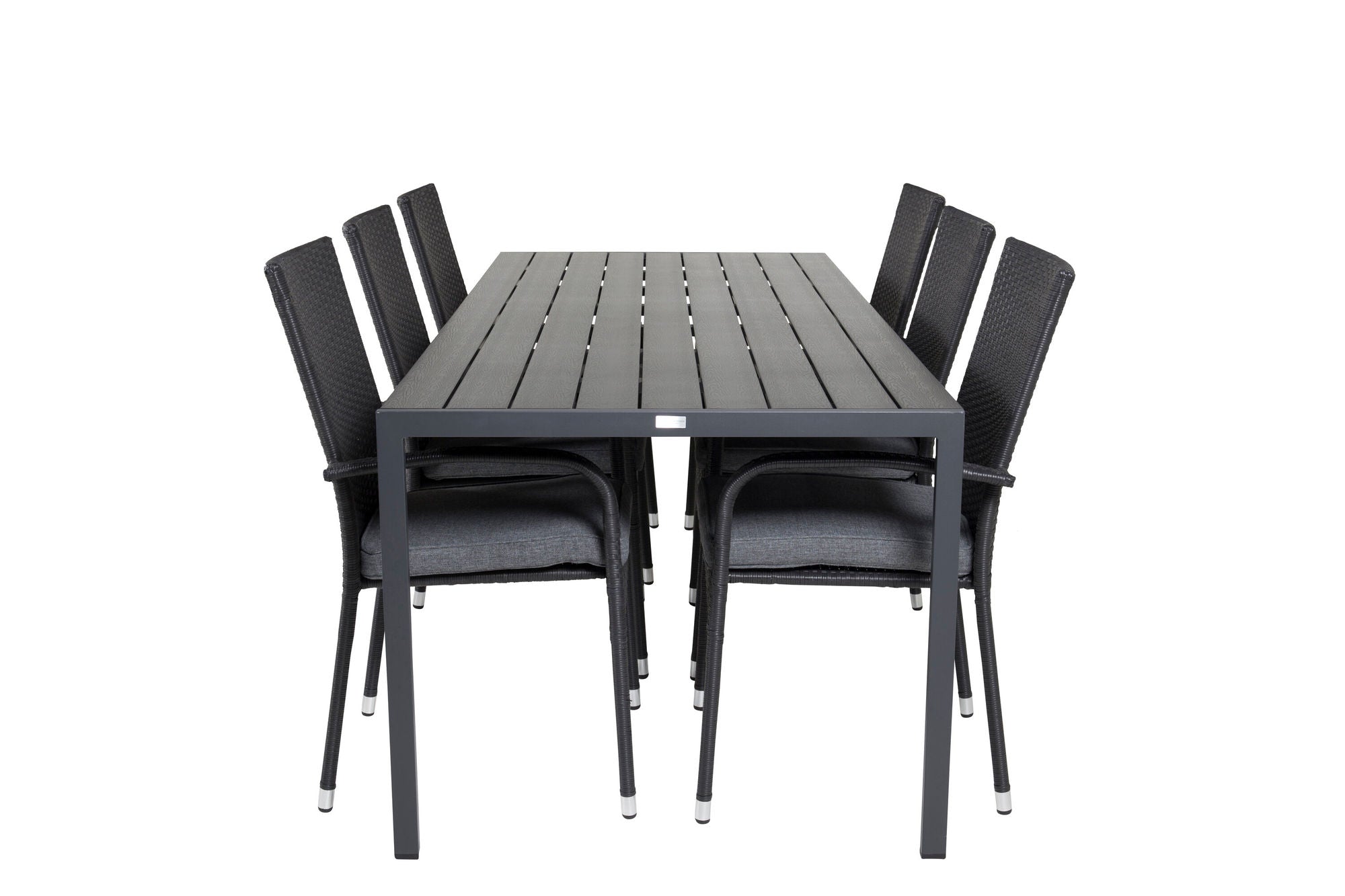 Venture Home Break spisebord - 205*90 - Black Alu / Black Aintwood+Anna Arm stol (stackab