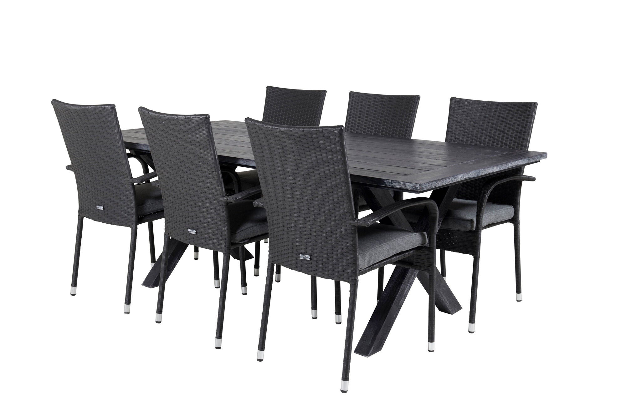 Venture Home Rives spisebord 200*100cm - Black Acacia+Anna Arm stol (stackable) - Black_6