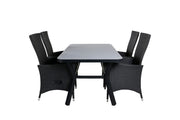 Venture Home Virya spisebord - BLACK Alu / Grey Glass - small bord+Padova stol (Recliner) - Black/Grey_4