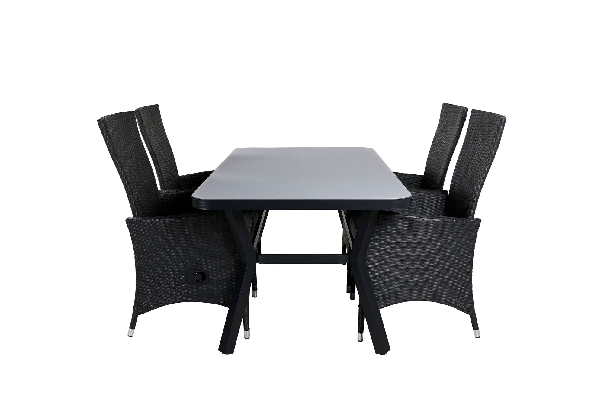Venture Home Virya spisebord - BLACK Alu / Grey Glass - small bord+Padova stol (Recliner) - Black/Grey_4