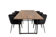 Venture Home Padang Matbord - Svart / mörk Teak - 250*100*H76+Limhamn - stol - Black Velvet_6