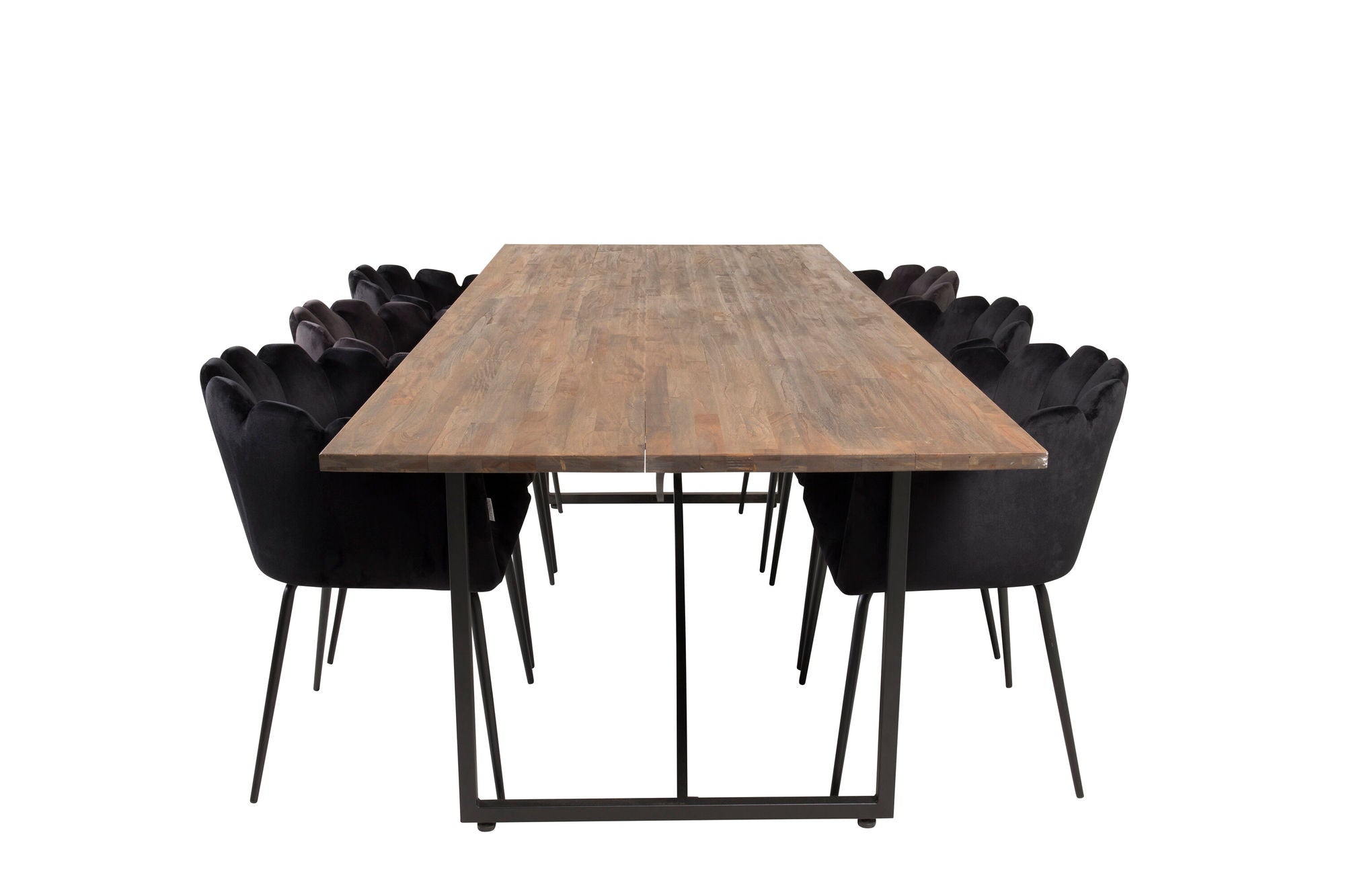 Venture Home Padang Matbord - Svart / mörk Teak - 250*100*H76+Limhamn - stol - Black Velvet_6