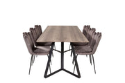 Venture Home Marina Matbord - Svart / Grå Ek - 180*90*H75+Limhamn Light - stol - Grey Velvet_6